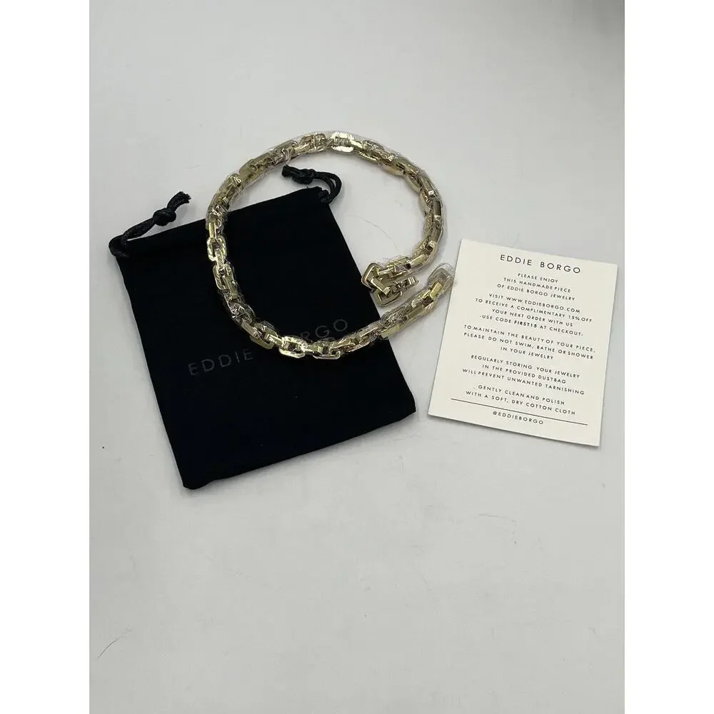 Eddie Borgo 12K Gold Plated Supra Link Polished Collar Chain‎ Necklace New